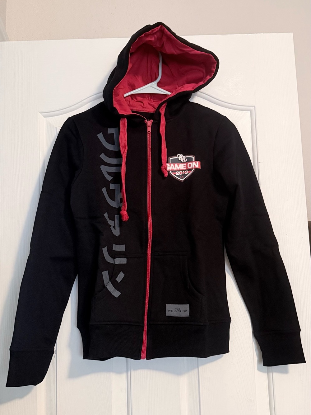 Wolverine Black Hoodie Jacket with Red Accents